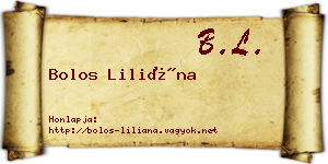 Bolos Liliána névjegykártya